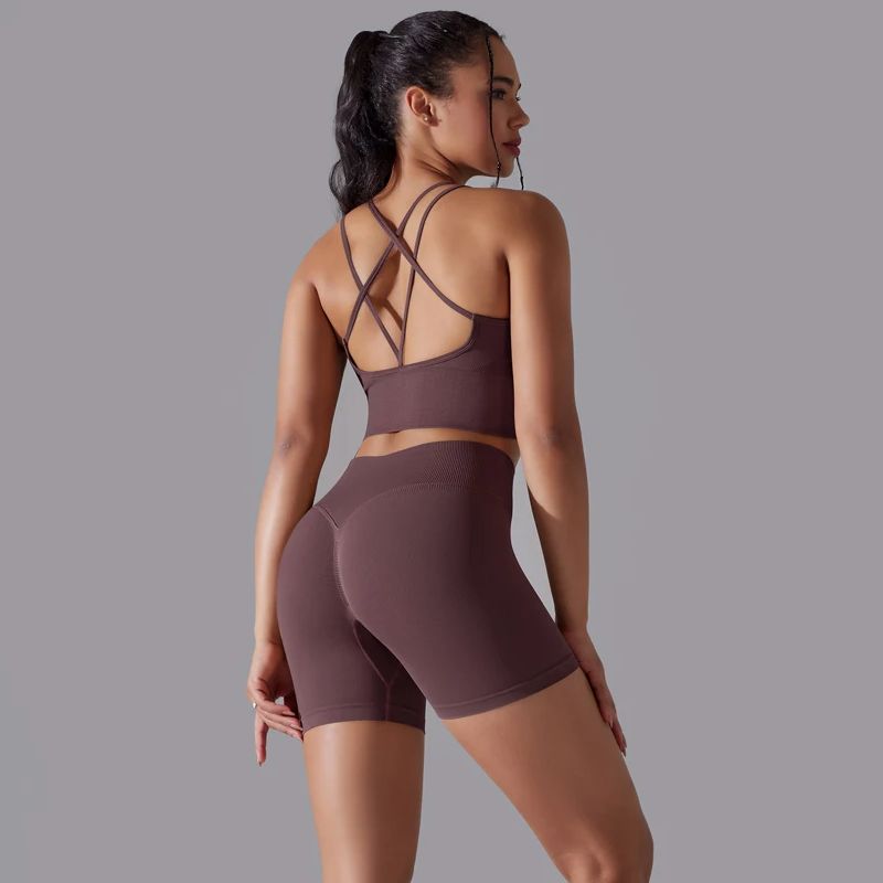 Pilates Yoga Gear - Set Yoga seksi setelan olahraga tanpa