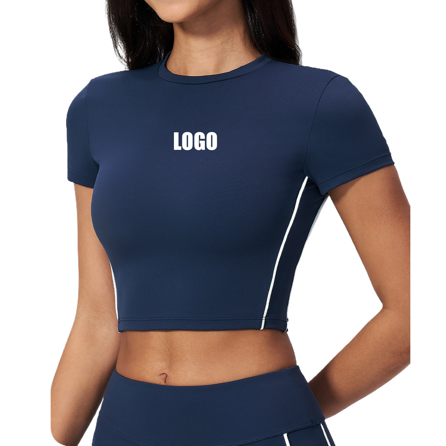 Pilates Yoga Logo - Kaos olahraga wanita lengan pendek cepat
