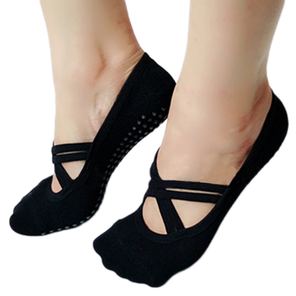 Pilates Yoga Barre - Kaus Kaki Yoga Wanita Hitam Anti