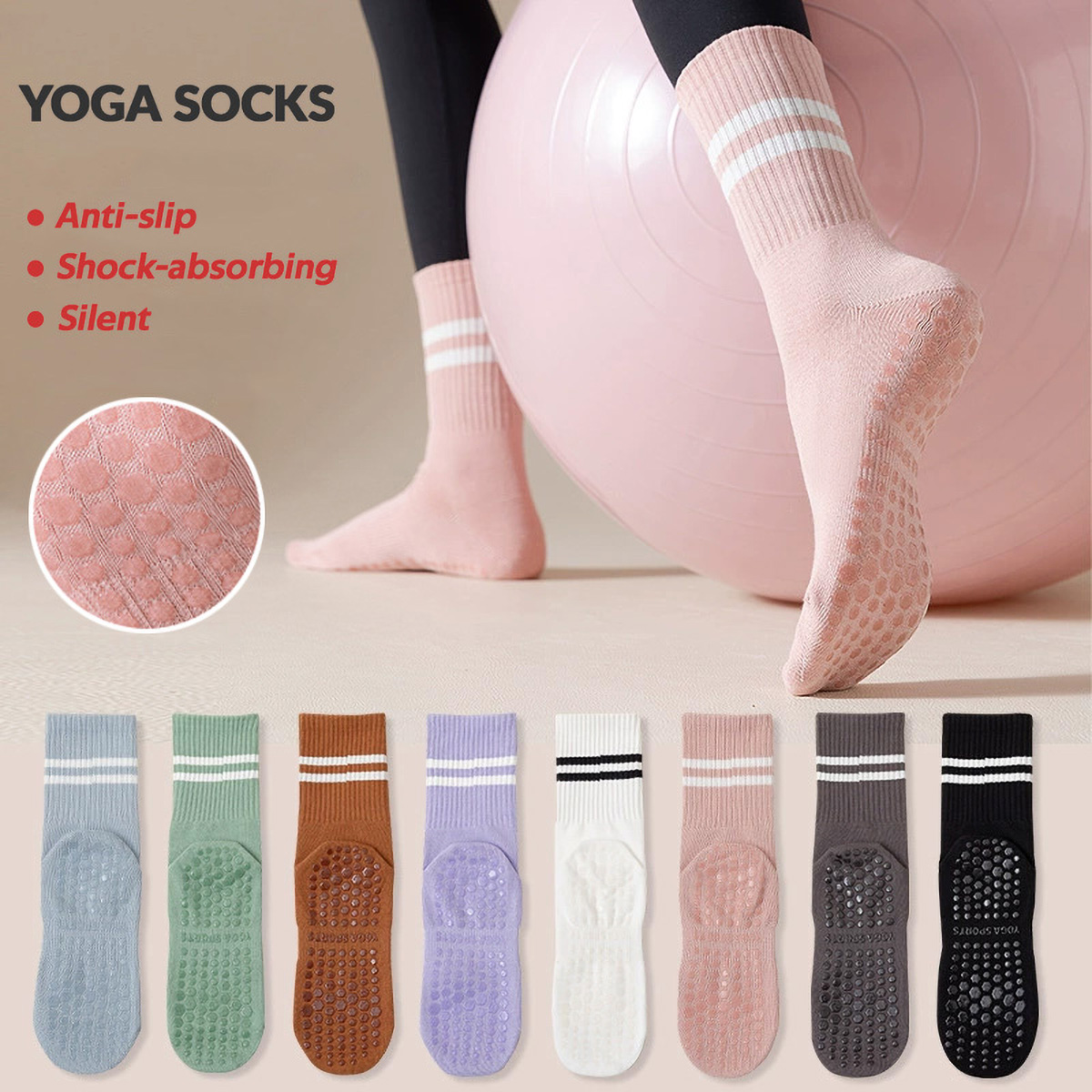 Pilates Yoga Barre - 3 Pasang Kaus Kaki Yoga Panjang