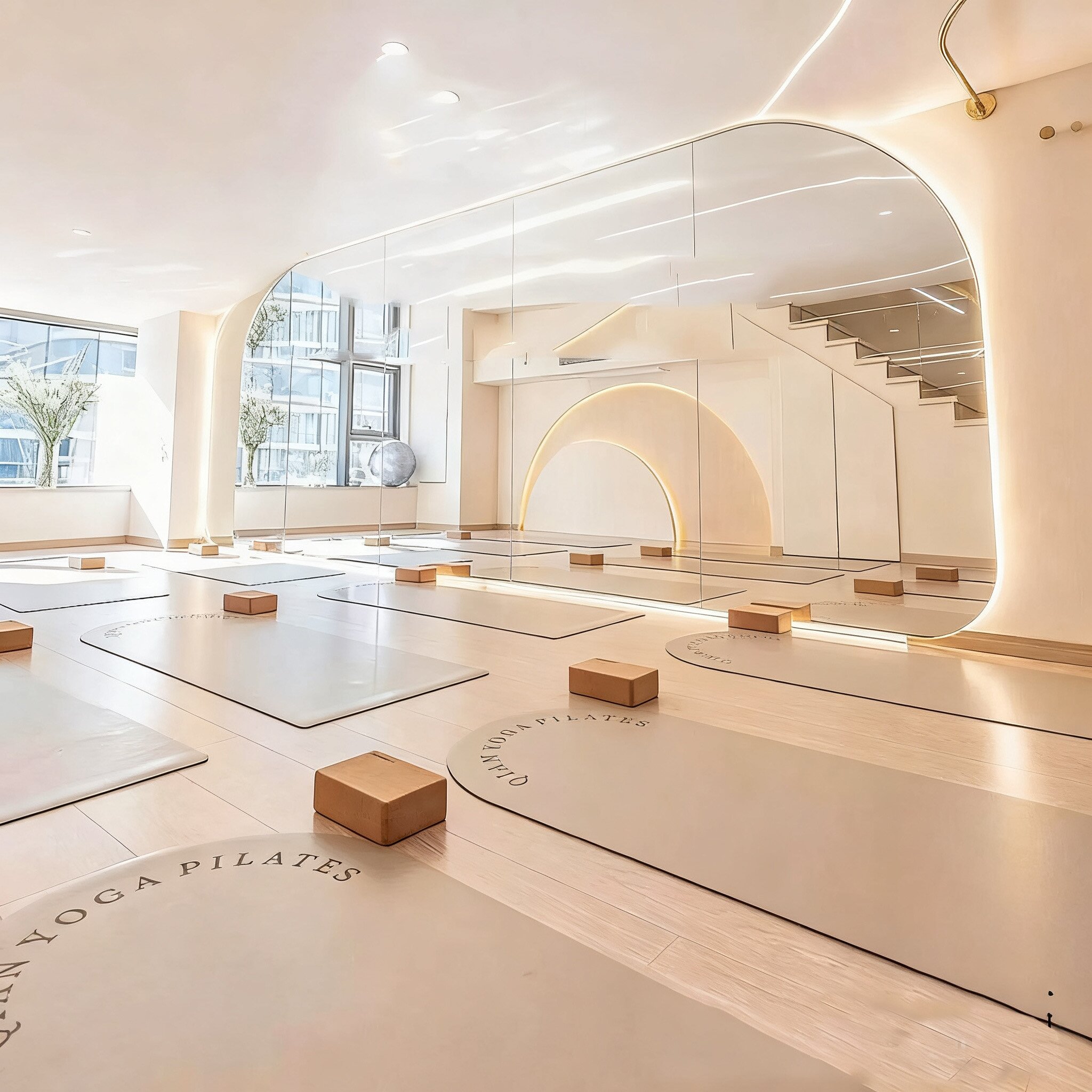 Matras Yoga Lengkung dengan Lo - Pilates Yoga Logo ulasan dan harga