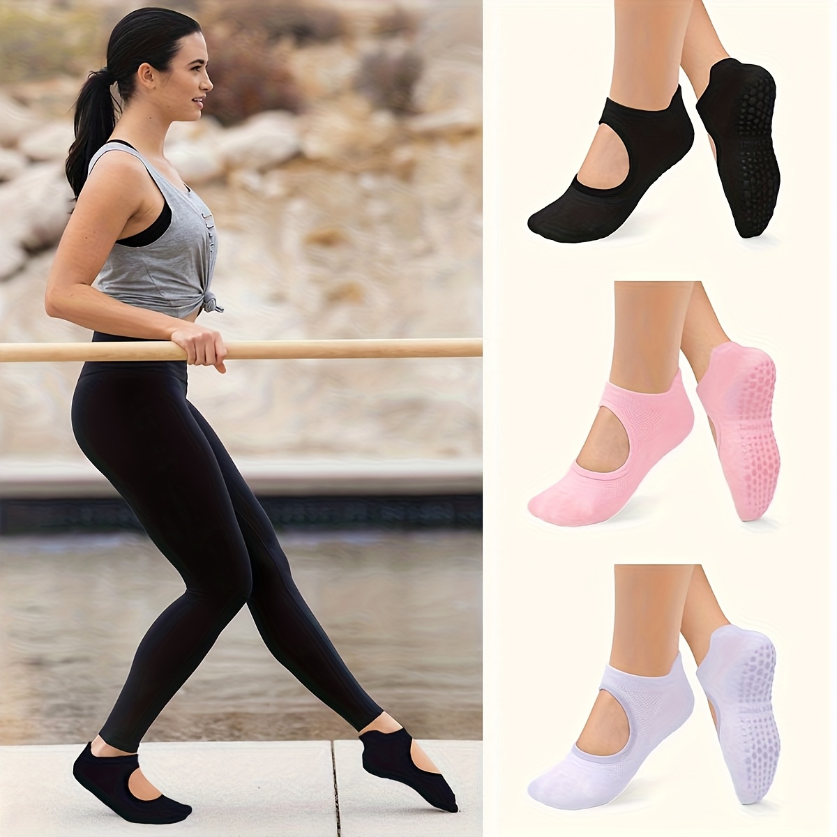 Kaus Kaki Wanita Anti Selip un - Pilates Yoga Barre ulasan dan harga