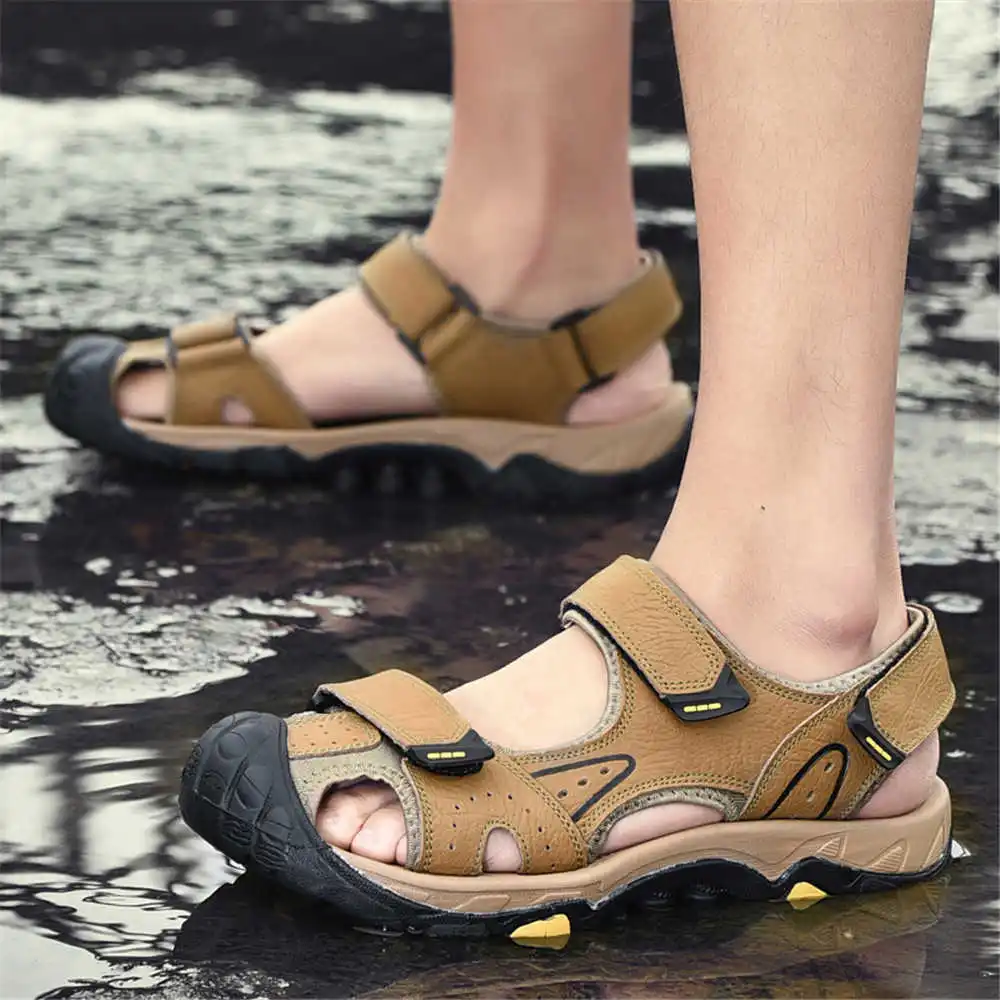 Sandal pantai kulit sapi alami - Pilates And Yoga Difference ulasan dan harga