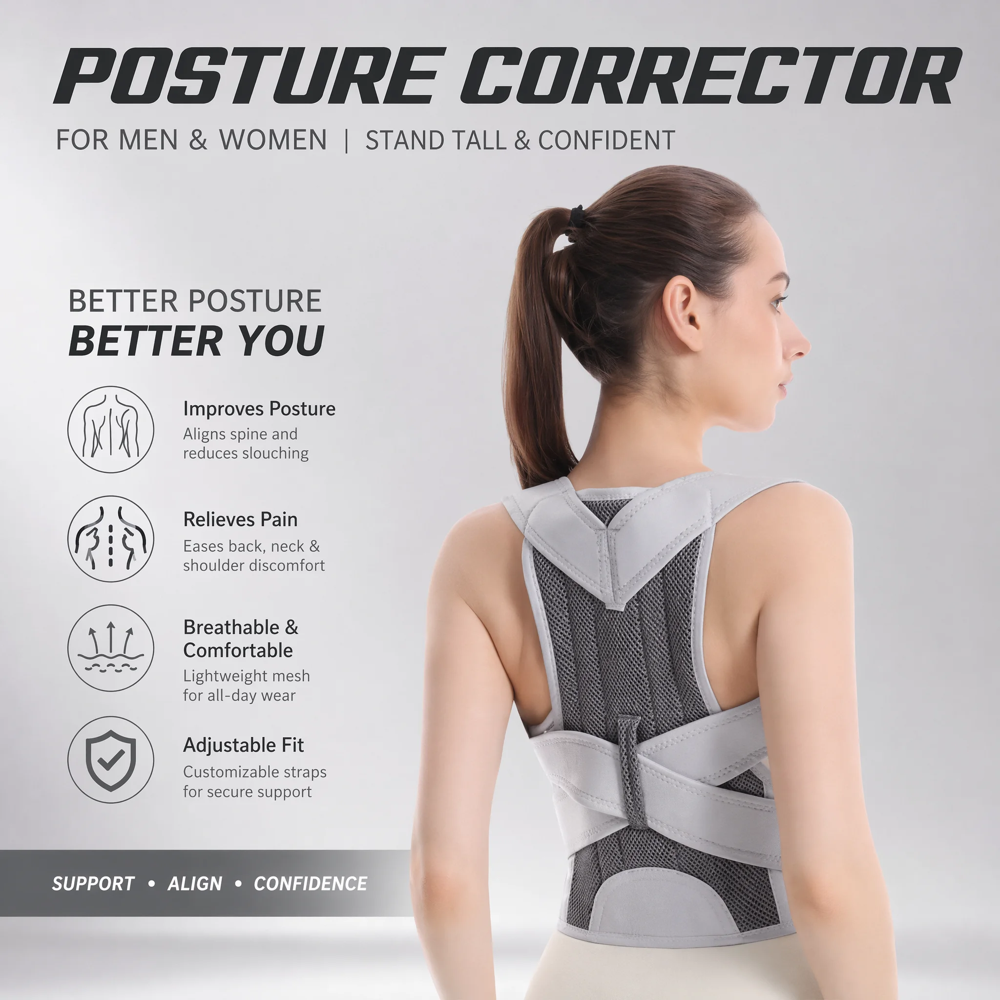 Penyangga Punggung Desain Baru - Posture Pole Corrector ulasan dan harga
